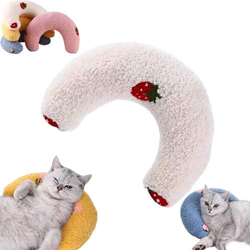 Plinko Dog Pillow - U Shaped Pet Calming Toy,Dog Calming Pillow,Cat Calming Pillow,Soft Plush Fabric Neck Protection Pet Pillow,Soft High Density Calming Dog Pillow for Anxiety Relief (White) von Ashopfun