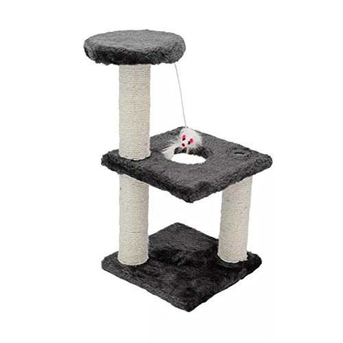 Kratzbaum Häuser Spielzeug Katze Kätzchen Kletterturm Mehrschichtiges Sisal Katzenkratzpulver Katzensprungspielzeug Katzenklettergerüst Haustierprodukt (Größe: Quadratisch Grau) (Quadratisch von AsiLoP