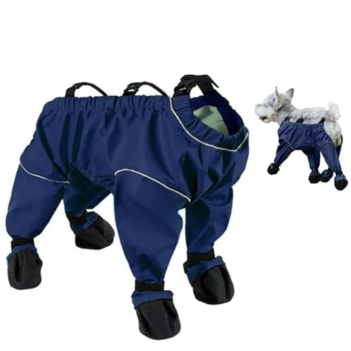 Asiasioc Hundestiefel-Leggings, wasserdicht, rutschfest, Pfotenschutz für Outdoor, Spaziergänge, Laufen, Größe L, Dunkelblau von Asiasioc