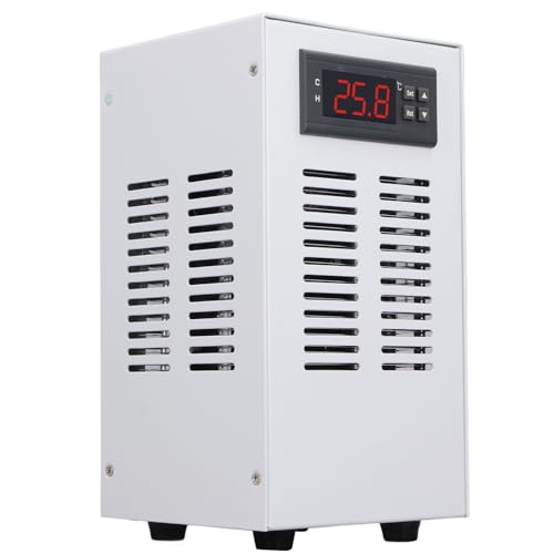 Asixxsix 35 L Aquariumkühler, 120 W, 3 L/min, 10 Bis 40 °C, Temperaturregler, Wasserkühlsystem, Eingebauter Lüfter, 2-in-1-Heizung, Kühlung, Wassertankkühler, Geräuscharm (EU-Stecker) von Asixxsix