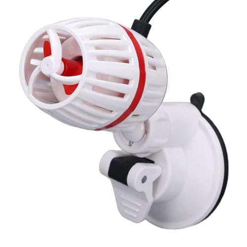 Asixxsix Aquarium-Wave-Maker-Pumpe, 12 V, Leise Aquarium-Einzel-Powerhead-Pumpe, 4 Gänge, Variable Frequenz, Aquarium-Umwälzpumpe, Tauchwasserpumpe mit Externem Steuergerät (White) von Asixxsix