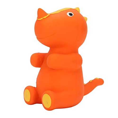 Asixxsix Dinosaurier-Latex-Hundespielzeug, Interaktives Quietschendes Hunde-Kauspielzeug, Lustiger Süßer Dinosaurier, Quietschendes Hundespielzeug, Langlebiges Zahnungsspielzeug(Orange Ceratopsier) von Asixxsix