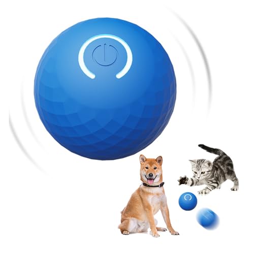 Asixxsix Hundebälle, Bewegungsaktivierter Interaktiver Hundeball für Hunde, LED-Licht, Wasserdicht nach IP54, Geeignet für Kleine, Mittelgroße und Große Hunde, Zum Spielen Im Innen (Blue) von Asixxsix