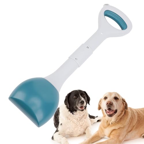 Asixxsix Hundekotschaufel, 49 cm, Faltbarer Hundekotsammler, Haustierkotsammler mit Langem Griff für Hunde und Katzen, Tragbarer Haustierkotreiniger für Outdoor, Gras, Rasen und Hof von Asixxsix