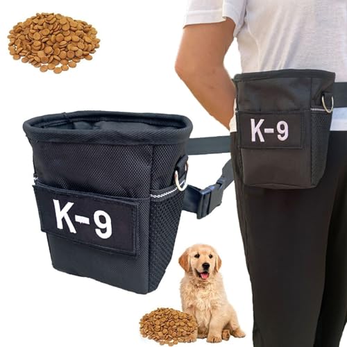 Asixxsix Hundetraining Leckerli-Tasche, Große Kapazität Nylon Welpen behandeln Taille Tasche, Verstellbarer Gürtel Multifunktionaler, wasserfester Snackbehälter für Haustiere von Asixxsix