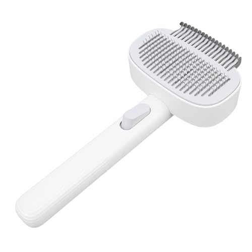 Asixxsix Katzenbürste, selbstreinigende Hundebürste zum Haarausfall, Massieren und Pflegen, ergonomischer, tragbarer Haustierkamm mit Edelstahlnadeln für Langhaarkatzen und -Hunde Asixxsix Katzenbürste, selbstreinigende Hundebürste zum Haarausfall, Massieren und Pflegen, ergonomischer, tragbarer Haustierkamm mit Edelstahlnadeln für Langhaarkatzen und -Hunde von Asixxsix