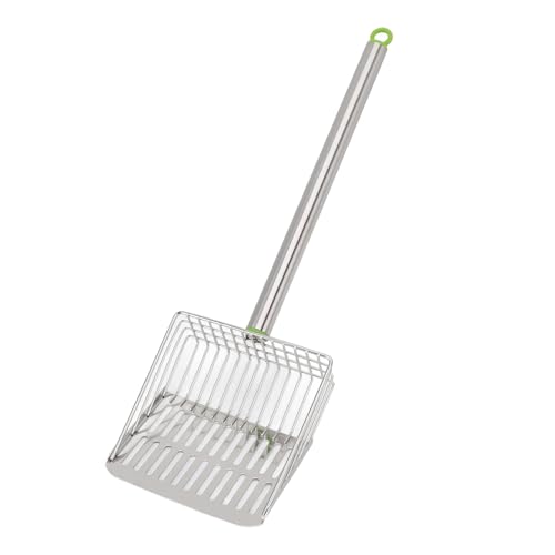 Asixxsix Katzenstrauder -Schaufel, Edelstahl Langer Griff Abfall Saft -Schaufel Chicken Poop Scooper, Katzenschaufel Blocke Schaufel Non -Stick, Pet Poop Shovel, Katzenstreu Schaufel von Asixxsix