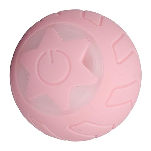 Asixxsix Peppy Pet Ball, USB Wiederaufladbarer Hundeball, Automatischer Aktiver Rollball, Interaktives Hundespielzeug mit LED-Blitz, Bunten Lichtern, 360 Grad (PINK) von Asixxsix