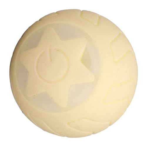 Asixxsix Peppy Pet Ball, USB Wiederaufladbarer Hundeball, Automatischer Aktiver Rollball, Interaktives Hundespielzeug mit LED-Blitz, Bunten Lichtern, 360 Grad (Yellow) von Asixxsix