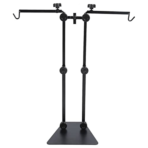 Asixxsix Reptile Dual Lamp Stand, Verstellbarer 17 Bis 36 Zoll Haken Hängender Bodenlichthalter Metall Wärmelampenhalter Stützhalterung Leuchte Einziehbar für Reptilienglasterrarium von Asixxsix