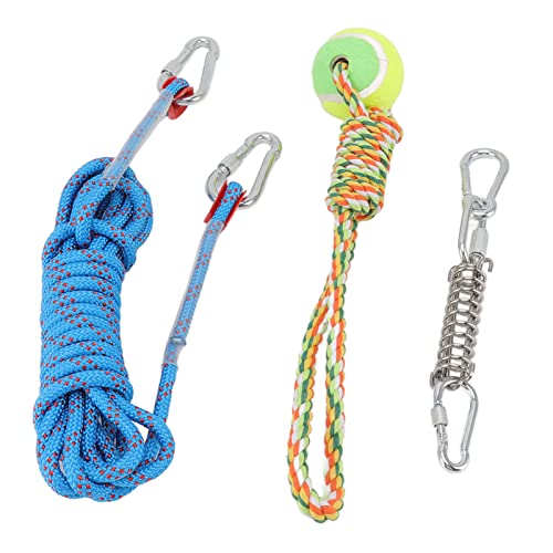 Asixxsix Spring Pole Dog Rope Toy, 16.4ft Edelstahl Rustproof Outdoor Bungee Hanging Toy Safe und Durable Muscle Builder Interactive Dog Tug Toy Dog Rope Toy für mittlere große Hunde von Asixxsix