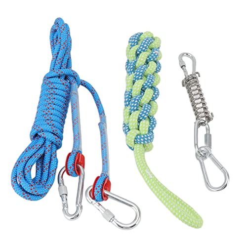 Asixxsix Spring Pole Hundeseilspielzeug, 5 m Edelstahl Rostfrei Outdoor Bungee Hängendes Spielzeug Sicher und Langlebig Muskelaufbau Interaktives Hundespielzeug für kleine, mittelgroße und große Hunde von Asixxsix