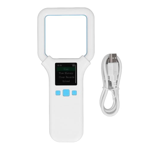 Asixxsix Tiermarken-Lesegerät, 134,2 kHz 125 kHz RF-Handheld-ID-Scanner-Lesegerät für EMID FDX B (ISO11784 85) Mikrochips, Wiederaufladbarer Tragbarer Haustier-Mikrochip-Scanner von Asixxsix