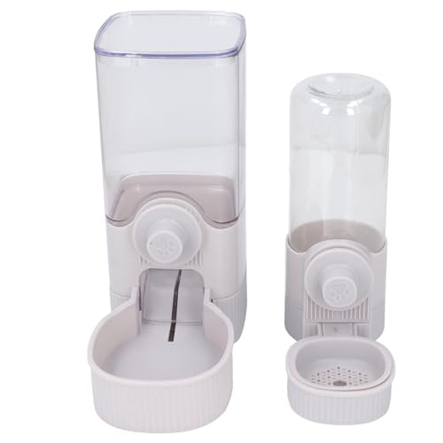 Asixxsix Hängender Automatischer Futter-Wasserspender, Schwerkraft-Kaninchen-Futterspender-Wasserspender-Set, Käfig-Katzen-Wasserspender-Futternapf für Welpen, Hasen, Meerschweinchen von Asixxsix