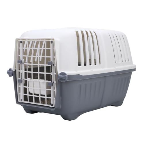 Haustiertransporter,18,5 X 12,2 X 12,6 Zoll, Hartplastik-Hunde-Reisetransporter, Tragbare Reise-Hundebox, Belüftung und Sicherheitsschloss-Design, Tiertransporter für Kleine Hunde von Asixxsix