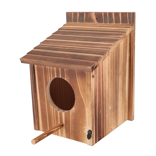 Holz-Vogelhaus, Eulenhaus für den Außenbereich, Vielseitig Montierbare Vogelhäuschen für den Außenbereich mit Stangen-Vogelnistkasten, Schleiereulenhaus, Bluebird für Garten von Asixxsix