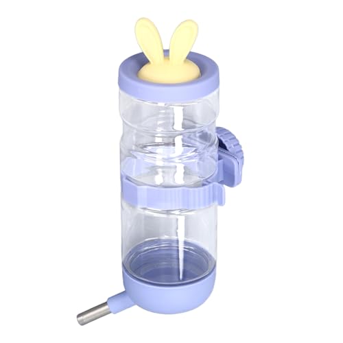 Asixxsix Käfig Wasserflasche, große Kapazität Hund Zwinger Wasserflasche Dispenser niedlich Haustier hängende Wasserflasche auslaufsicher Keine Tropf Wasserflasche für Kaninchen (violett) von Asixxsix