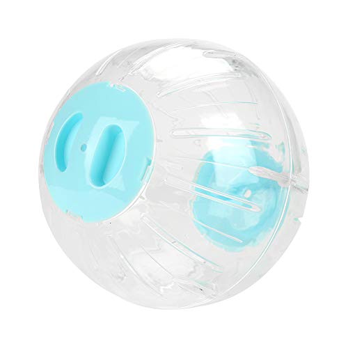 Asixxsix Transparenter Hamster-Gymnastikball, Leichter Kunststoff-Hamster-Laufball, Interaktives Spielzeug für Kleine Haustiere, 7,3 Zoll Durchmesser, mit Zubehörtasche (Blue) von Asixxsix