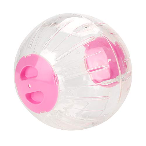 Asixxsix Transparenter Hamster-Gymnastikball, Leichter Kunststoff-Hamster-Laufball, Interaktives Spielzeug für Kleine Haustiere, 7,3 Zoll Durchmesser, mit Zubehörtasche (PINK) von Asixxsix