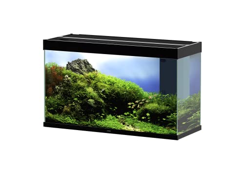 Askoll Emotion Pro Nature LED 100 Aquarium, 197 Liter, Glas, Schwarz, mit Pratiko 200 Außenfilter von Askoll