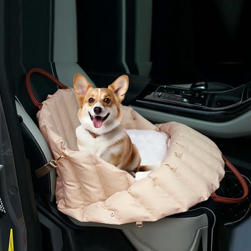 Hunde Autositz Hund Booster Autositz für Kleine Hunde Haustier Autositz Booster Sitz mit Pad und Gurte für Hunde Welpen Katzen von Asou