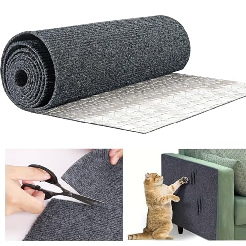 200cmx40cm Selbstklebend Kratzmatte Katze, DIY Kratzbrett Katze, Kratzschutz Sofa Katze, Kratzbrett Katzen kratzschutz, Katzenkratzmatte, AntiKratz Tape für Katzenständer, Holzgriff, Katzenturm von Asoway