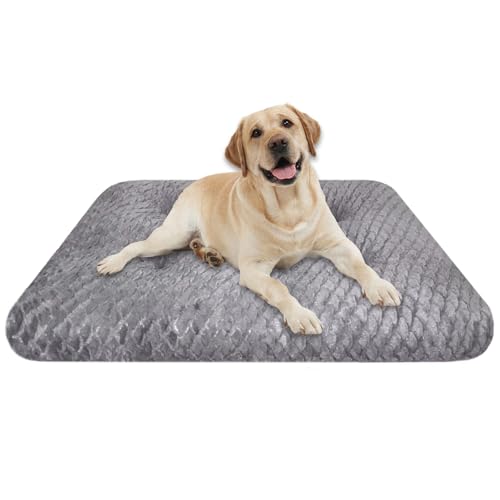 Asapnd Orthopädisches Hundekissen,102x69cm,Fischschuppenmuster,Waschbar,Hundebett Grosse Hunde,Rutschfester Boden,Weich Und Bequem,Grau von Aspand