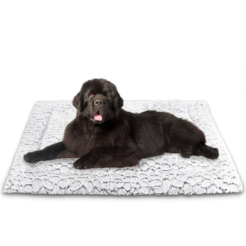 Aspand Hundebett für Grosse und Mittelgroße Hunde-Hundebetten mit Weichem,109x73cm-Hundebett mit Weichem,Kurzem Flor und Rutschfester Unterseite-Hundebetten in Marmoroptik,Gunkelgrau von Aspand