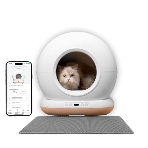 AstroPet 72L Katzenklo, Selbstreinigende Katzentoilette mit Matte, APP-Steuerung, UV-Sterilisation, Mehrfacher Sicherheitsschutz, Geeignet für mehrere Katzen von AstroPet