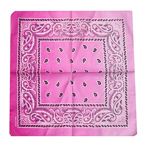 Asudaro Bandana Kopftuch Halstuch Damen Herren 55 x 55 cm, Haar Schal Baumwolle mit Cashew Muster, Headwear Taschentuch Square Bandana Tuch Atmungsaktive Fahrrad Kopfbedeckung für Motorad Biker Rosa von Asudaro