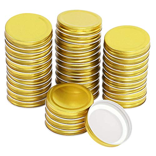 Asudaro Canning Lids Canning Deckel, 24 Stück wist-Off Lids, Sichere Resistant Wiederverwendbare Verschlusskappe for Mason Jar Regular Wide Mouth,Jars Jam Jars Preserving Jars, 70 mm/86 mm Gold von Asudaro