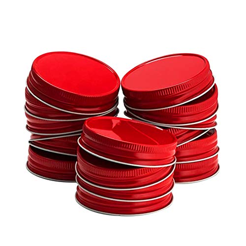 Asudaro Canning Lids Canning Deckel, 24 Stück wist-Off Lids, Sichere Resistant Wiederverwendbare Verschlusskappe for Mason Jar Regular Wide Mouth,Jars Jam Jars Preserving Jars, 70 mm/86 mm Rot von Asudaro