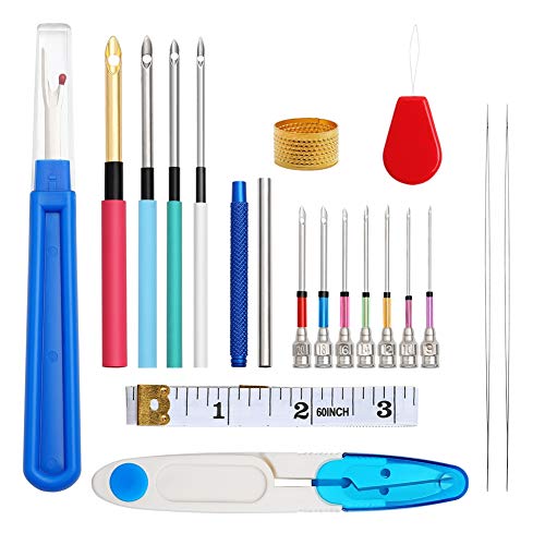 Asudaro DIY Sewing Tools Kit Magic Embroidery Set Embroidery Starter Kit Sticknadeln Magic Needles, Schere, Einfädler für Sticknadelset Hand Sewing Embroidery Kit Geschenk für DIY Sewing Enthusiast von Asudaro