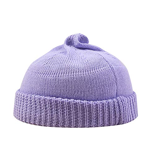 Asudaro Docker-Cap Docker Mütze Cap Ohne Schirm Sommer Unisex Seemannsmütze Beanie Hafenmütze Herrenmütze Bikercap Hat Wandermütze Dockercap Kopfbedeckung Seemannskappe Vermieter Hut Lila von Asudaro