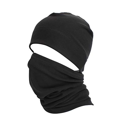 Asudaro Fahrrad Mütze und Schal, Schlauchschal Herren Damen Winter Warm Winddichteütze Helm-Unterziehmütz Sportmütze Bandana UV-Schutz Loop-Schal für Radfahren Motorradfahren Laufen Outdoor Schwarz von Asudaro