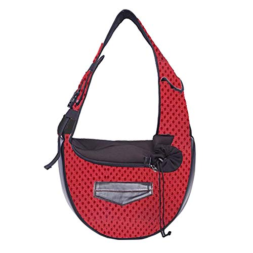 Asudaro Hundetragetasche Hundetasche Katzen Tragetuch Hund Transporttasche Transportbox Tragbar Haustier Hunde Katzen Welpen Umhängetasche Reise Träger Schulter Beutel 36 * 13 * 28cm Rot von Asudaro