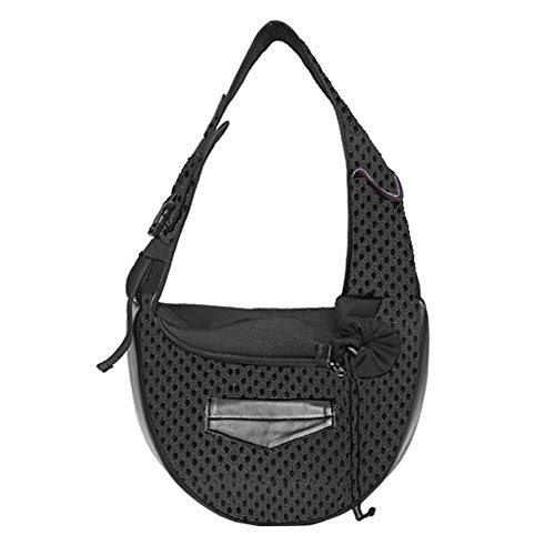 Asudaro Hundetragetasche Hundetasche Katzen Tragetuch Hund Transporttasche Transportbox Tragbar Haustier Hunde Katzen Welpen Umhängetasche Reise Träger Schulter Beutel 36 * 13 * 28cm Schwarz von Asudaro