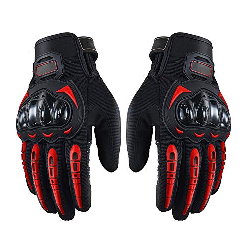 Asudaro Motorradhandschuhe Sport Handschuhe Touchscreen Handschuhe Warm Atmungsaktiv Anti-Rutsch Anti-Kollision Fahrad Handschuhe für Motorrad Fahrrad, Paintball und Outdoor Aktivitäte Rot von Asudaro