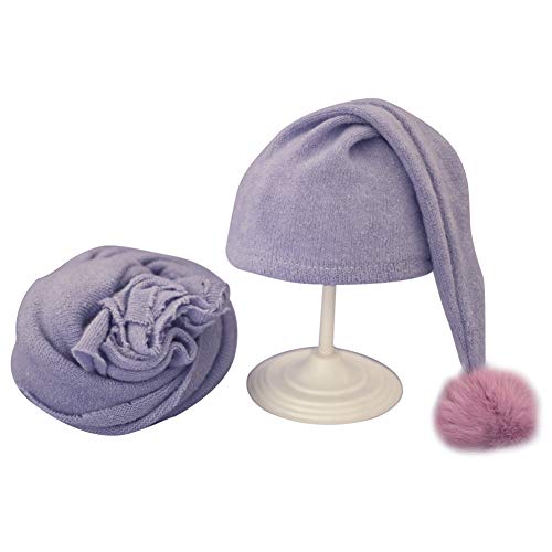 Asudaro Neugeborenes Baby Hut und Wrap Häkelkostüm Fotografie Foto Requisiten handgemachte Weich DIY Matte Baby Foto Kostüm Shooting Requisiten für 0-3 Monate Baby Mädchen Jungen helles Lila von Asudaro