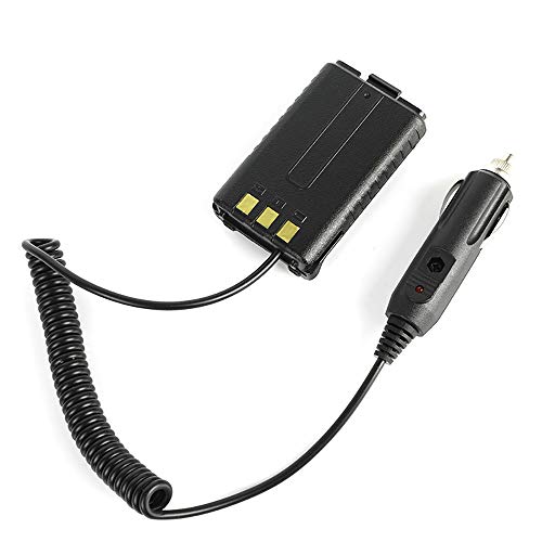 Auto Ladegeraet Batterie Eliminator Autoladegerät Autoradio Batterie-Eliminator Tragbares Radio Funkgerät Walkie-Talkie-Zubehör Kompatibel mit Baofeng UV-5R UV-5RE UV-5RA Schwarz von Asudaro