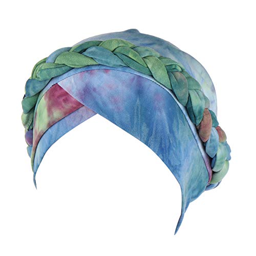 Kopftuch Damen Muslim Turban Headwrap Stretch Beanie Mütze Schal Turban Wrap Cap Sommer Elegan Kopftücher Bandana Indien Hut Kopfbedeckung für Chemo,Haarausfall Krebs,Chemotherapie,Make u Blau Grün von Asudaro