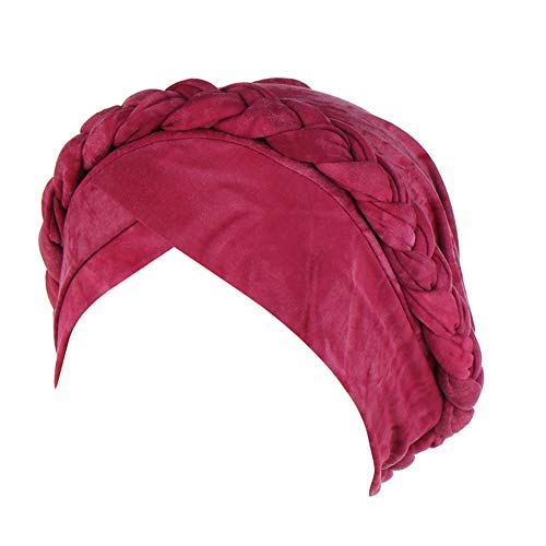 Kopftuch Damen Muslim Turban Headwrap Stretch Beanie Mütze Schal Turban Wrap Cap Sommer Elegan Kopftücher Bandana Indien Hut Kopfbedeckung für Chemo,Haarausfall Krebs,Chemotherapie,Make u Rose Red von Asudaro