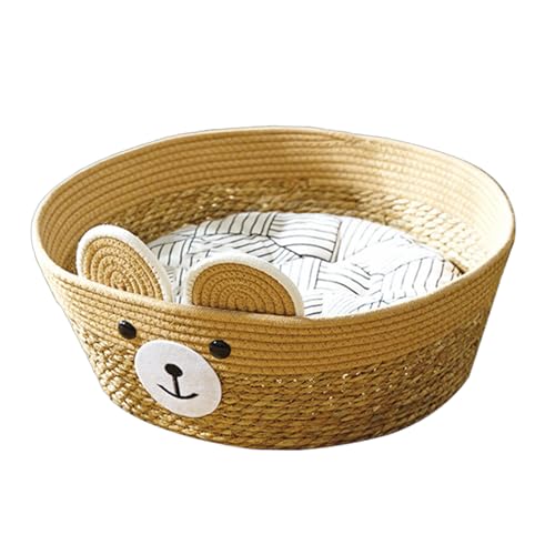 Asukohu Bettnest Gewebter Korb für Hunde und Katzen Hundekorb Nest Cartoon Bär Kissen Mehrere Größen Katzen Asukohu Bettnest Gewebter Korb für Hunde und Katzen Hundekorb Nest Cartoon Bär Kissen Mehrere Größen Katzen von Asukohu