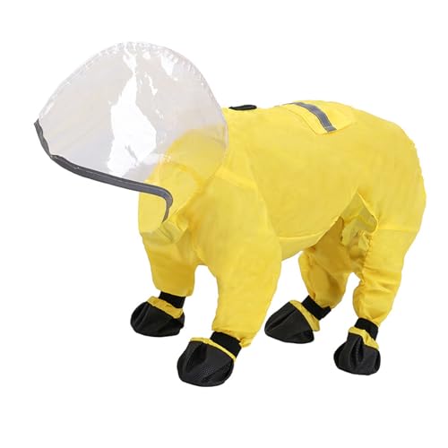 Asukohu Hunde-Regenmantel, Haustier-Regenmantel, Regenjacke, vollständige Abdeckung, Hundekleidung, winddicht, Regenbekleidung, Haustier-Regenjacken, Hundezubehör von Asukohu