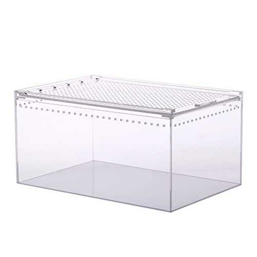 Futterbox, Schlangenzuchtbox, Eidechsenkäfig, Lebensraum, Schlüpfbehälter, transparent, tragbar, für Substrate für Aquarium-Dekorationen von Asukohu