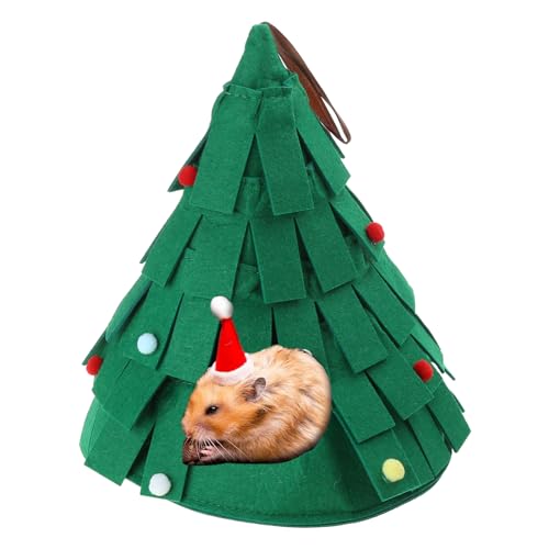 Hamsterhaus Kleintier-Versteckhaus aus Filz für Rennmäuse, Chinchillas, warmes Bett, Weihnachtsbaum, Modellbaum von Asukohu