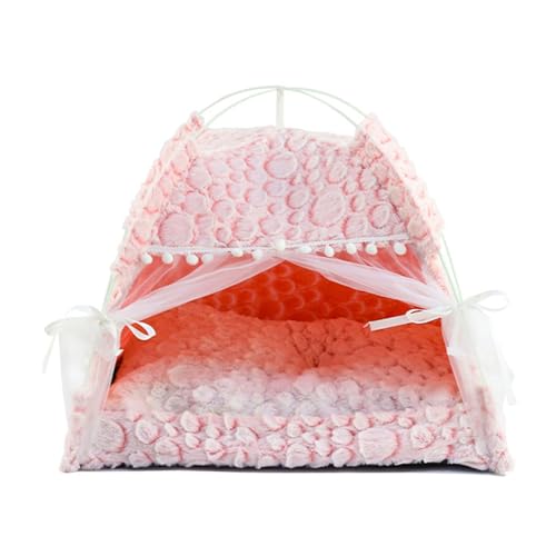 Plushie Pet Tipi Zelt, bequemes Kätzchen-Hundebett, abnehmbar, waschbar, Tiermatratze für kleine Haustiere, Plüsch-Haustierbett Plushie Pet Tipi Zelt, bequemes Kätzchen-Hundebett, abnehmbar, waschbar, Tiermatratze für kleine Haustiere, Plüsch-Haustierbett von Asukohu