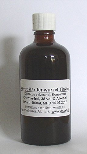 50ml Asvet Kardenwurzel-Tropfen, Karde Tinktur, Kardentinktur (Volltinktur, Ansatz 1:1), Wilde Karde, Kardentinktur nach Wolf-Dieter Storl (GP = EUR 35,80/100ml) von Asvet