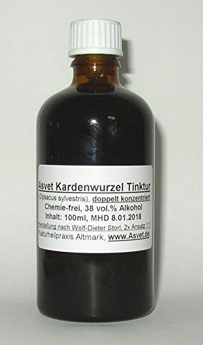 Asvet 50ml Kardenwurzel-Tropfen doppelter Auszug (Volltinktur, 2 x Ansatz 1:1), Wilde Karde, Kardentinktur nach Wolf-Dieter Storl (GP = EUR 59,80/100ml) von Asvet