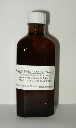 Asvet Birkenporling Tinktur, 100ml Auszug mit hervorragender Bioverfügbarkeit von Asvet